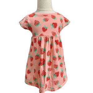 Old Navy Toddler Girls Short Sleeve 100% Cotton Strawberry Print Dress. 2. 2T.